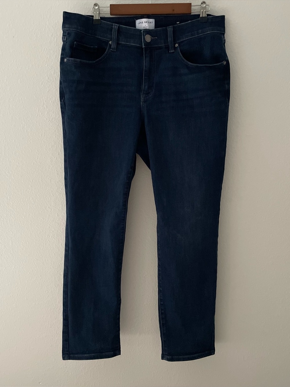 Lane Bryant Women's Size 16 High Rise Curvy Straight Leg Dark Wash Denim Jeans